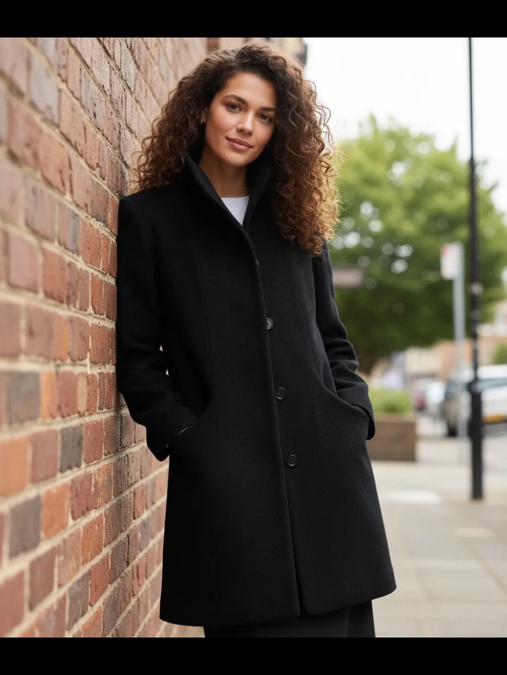 Quince Wool Cashmere Cocoon Coat/ Black /XS